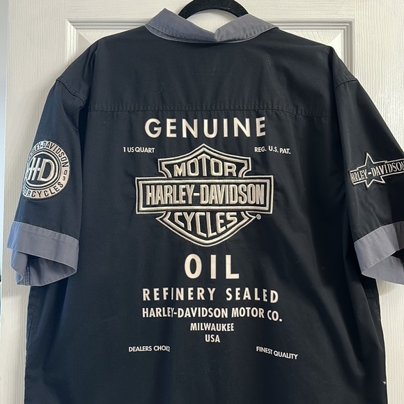 Harley Davidson Black and Grey Button up Shirt size XL - Picture 7 of 8
